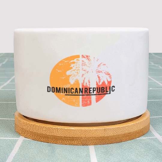 Artistic Dominican Republic Cool Palm Tree Plant Pots