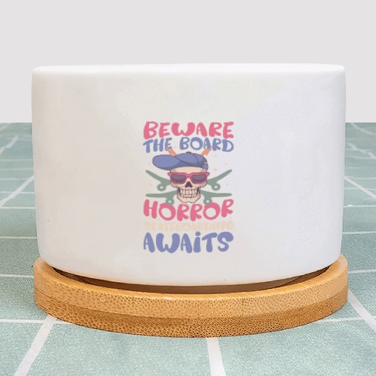 Spooky Horror Skateboarder Halloween Skateboarding Plant Pots