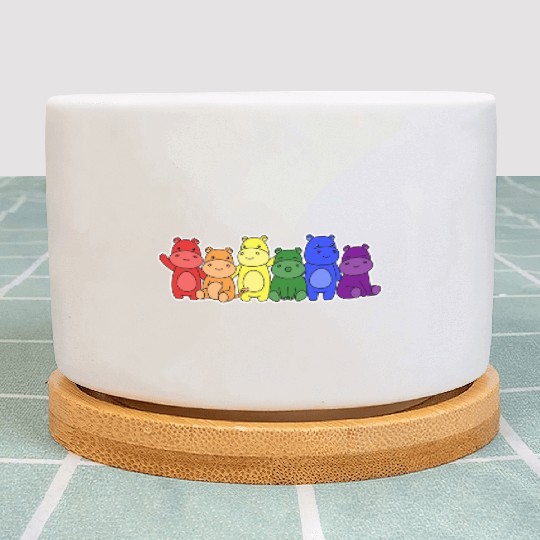 LGBT+ Flag Hippo Design for proud LGBT+ People Plant Pots