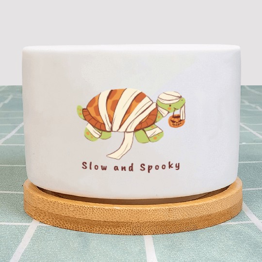 Slow And Spooky Halloween Spooky Mummy Tortoise Plant Pots