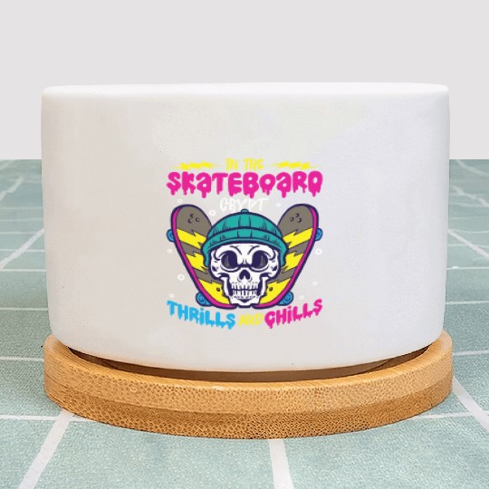 Spooky Horror Skateboarder Halloween Skateboarding Plant Pots