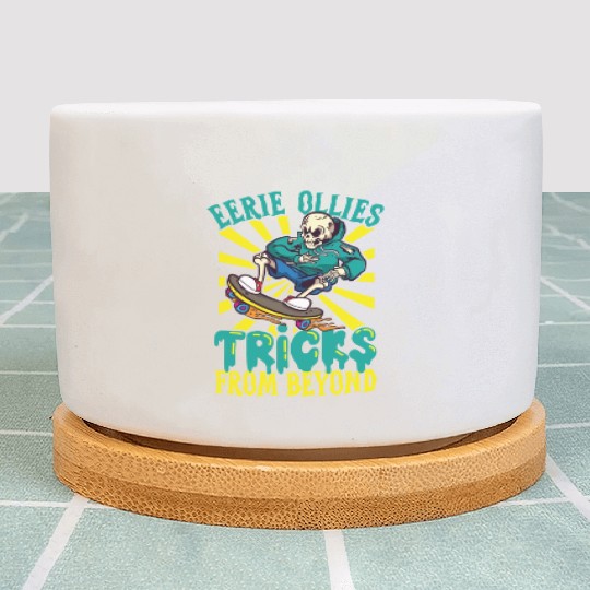 Spooky Horror Skateboarder Halloween Skateboarding Plant Pots