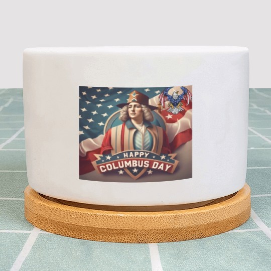 happy columbus day Plant Pots