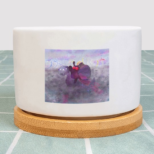 Mothman and Bessie the Lake Erie Monster's Vacay Plant Pots