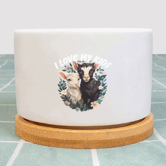 Goat Lover Kid Ranch Wool Farm Animal Farming Plant Pots