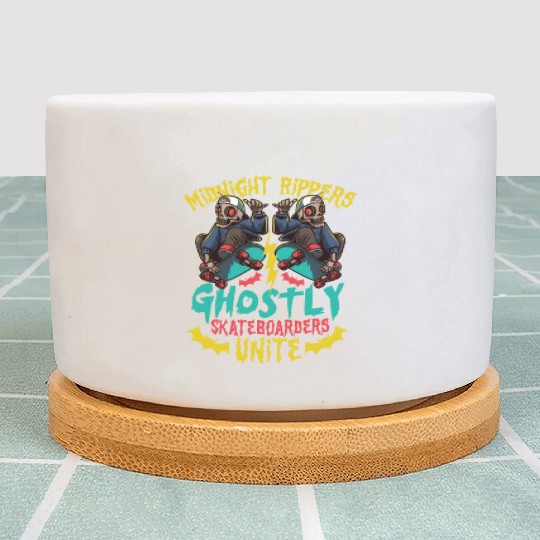 Spooky Horror Skateboarder Halloween Skateboarding Plant Pots