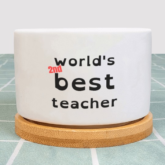 funny gift for teacher, world's 2nd best teacher Plant Pots