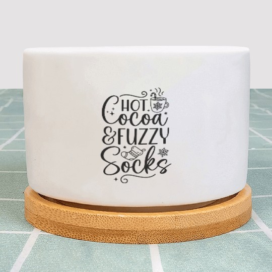 Hot Chocolate Lover Winter Season Sayings Plant Pots