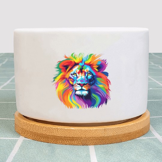 Lion colorful Plant Pots