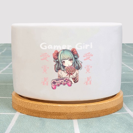 Gamer girl Anime Lollipop girl Plant Pots