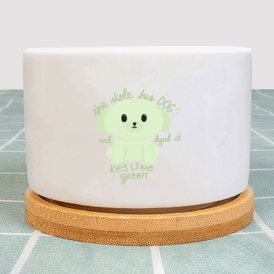 Key Lime Green Dog Plant Pots