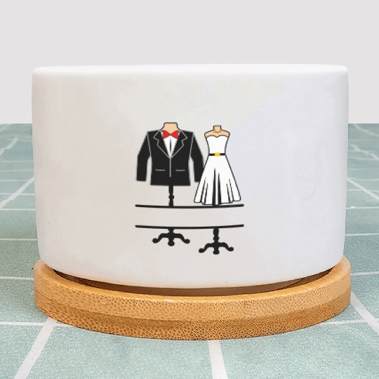 Clothing for bride and groom Plant Pots