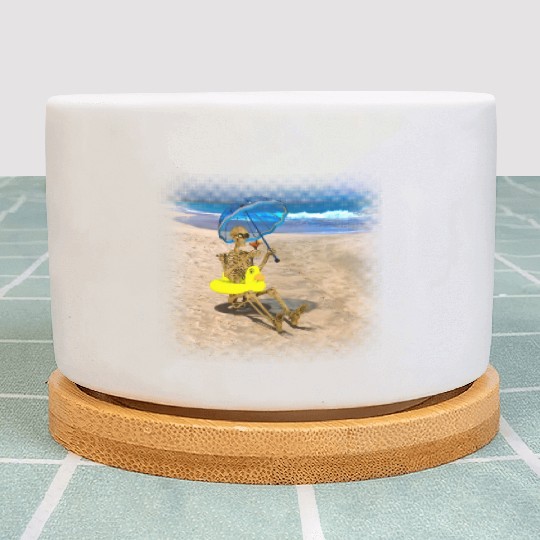 Grim reaper with his favorite cocktail on the Plant Pots