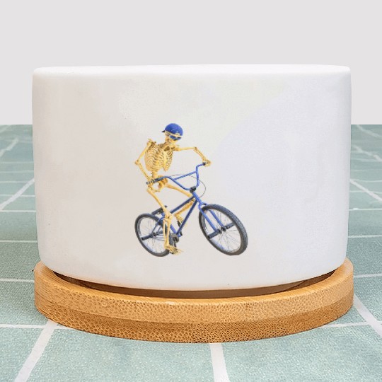 The Grim Reaper doing freestyle biking Plant Pots