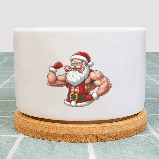 Muscular Santa Fit for the holidays Plant Pots