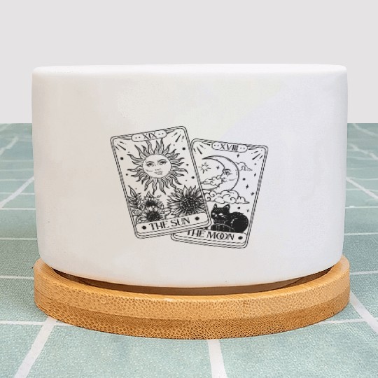 "Tarot Cards: Sun and Moon" Plant Pots