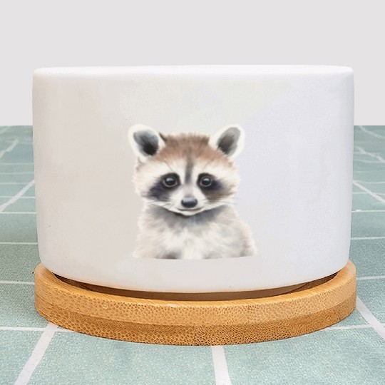 Baby Raccoon Portrait Plant Pots