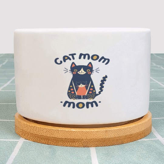 cat mom , cute cat , I love my cat , animal , pet Plant Pots