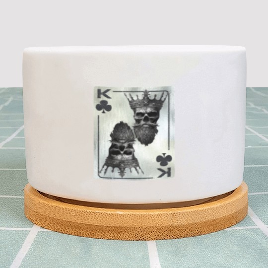 Gothic Card Game Clubs King Creepy Plant Pots