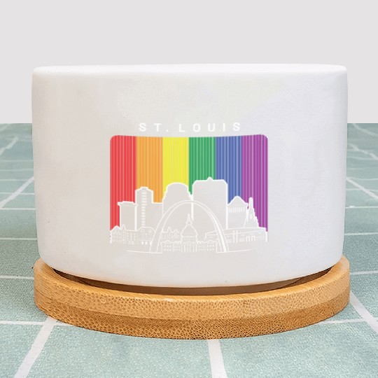 St. Louis Missouri Rainbow Flag LGBTQAI Pride Plant Pots