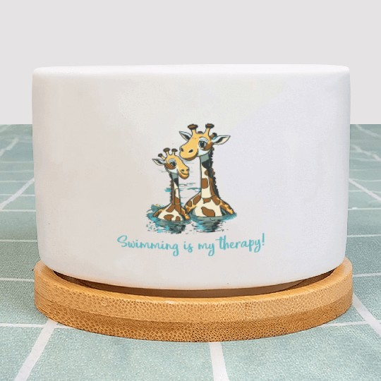 swimming is my therapy - lifeguard Plant Pots