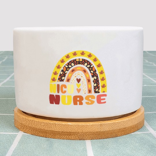 Rainbow Autumn NICU Nurse Maple Leaf Fall Vibes Plant Pots