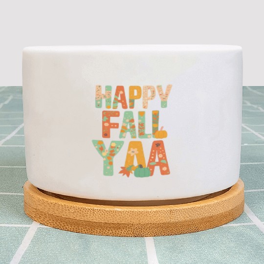 Happy Fall Ya All Thanksgiving Autumn Design Plant Pots