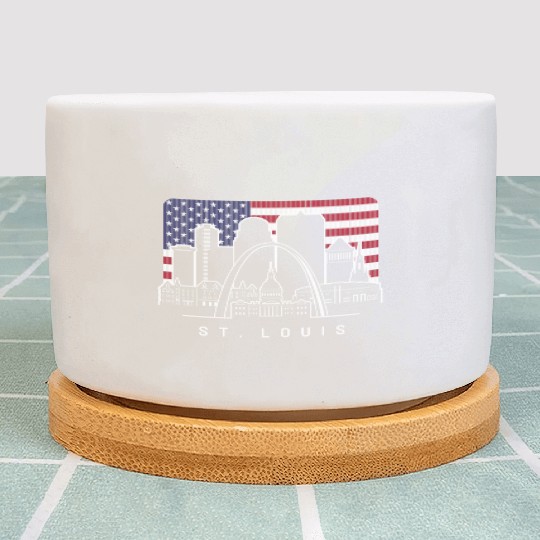 St. Louis Missouri American Flag Plant Pots