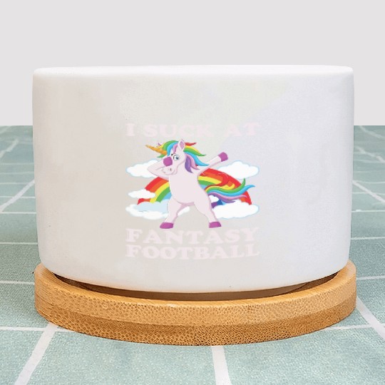 I suck at fantasy football dabbing unicorn funny Plant Pots