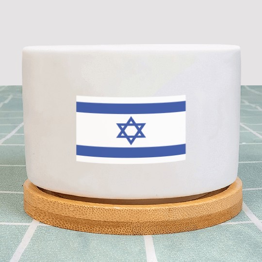 Israeli Flag with Star of David Design Plant Pots