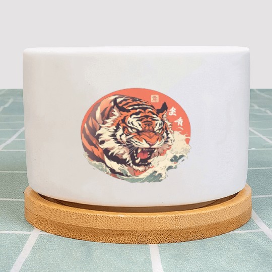 Tokyo Asia 80s Japanese Retro Tiger Plant Pots