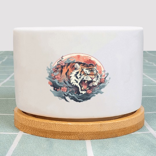 Tokyo Asia 80s Japanese Retro Tiger Plant Pots