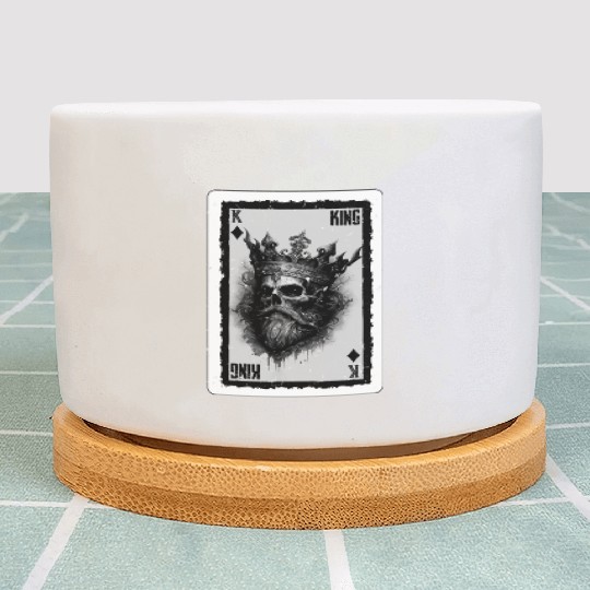 Gothic Card Game Halloween King of Clubs Plant Pots