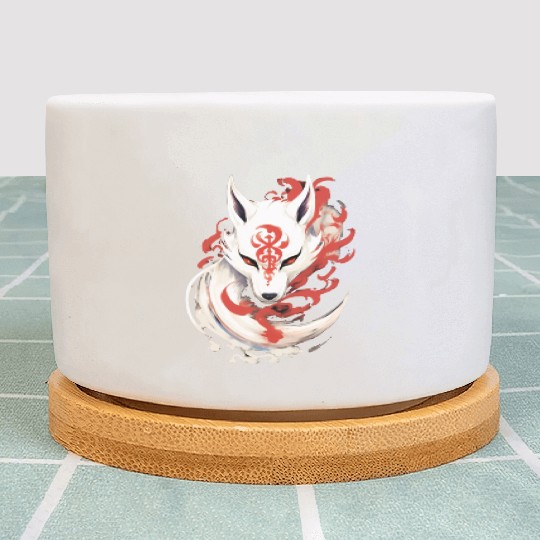 Japan Anime Kitsune Maske Kumiho Fox Samurai Plant Pots