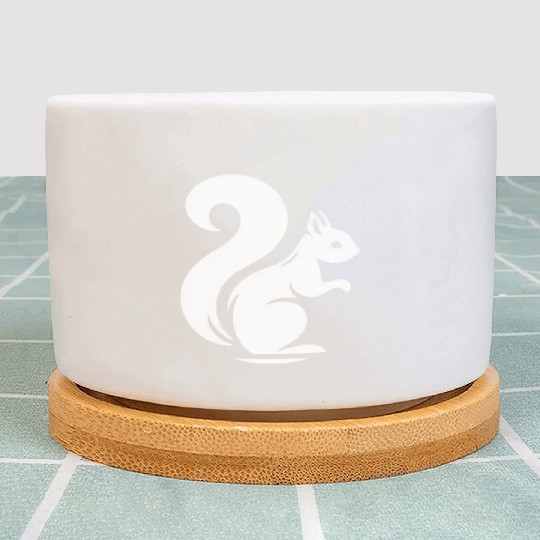 Elegant Squirrel Silhouette: Nature in Shadow Art Plant Pots