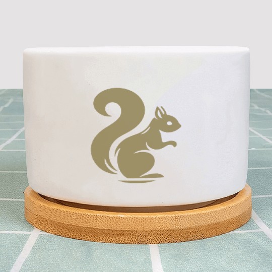 Elegant Squirrel Silhouette: Nature in Shadow Art Plant Pots