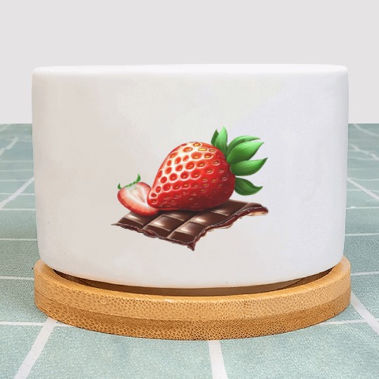 Sweet Temptation: Strawberry Meets Dark Chocolate Plant Pots