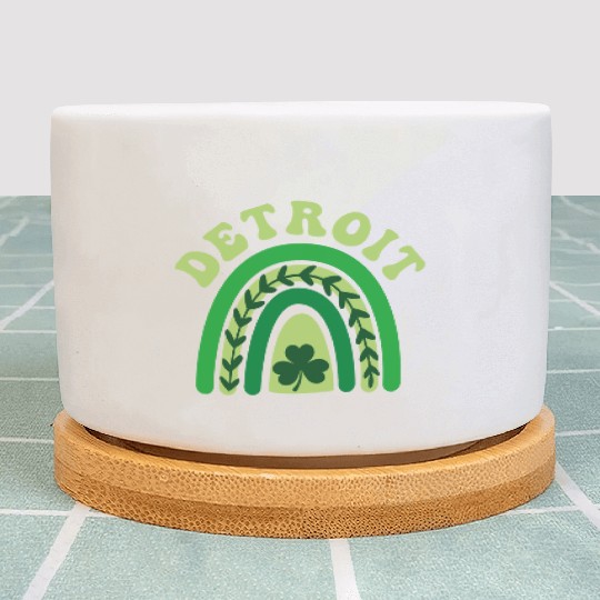 Detroit Michigan Irish Shamrock Kawaii Rainbo St Plant Pots