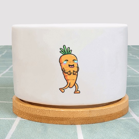 Carrot Emoticon Vegetable Vegan Vegetarian Plant Pots