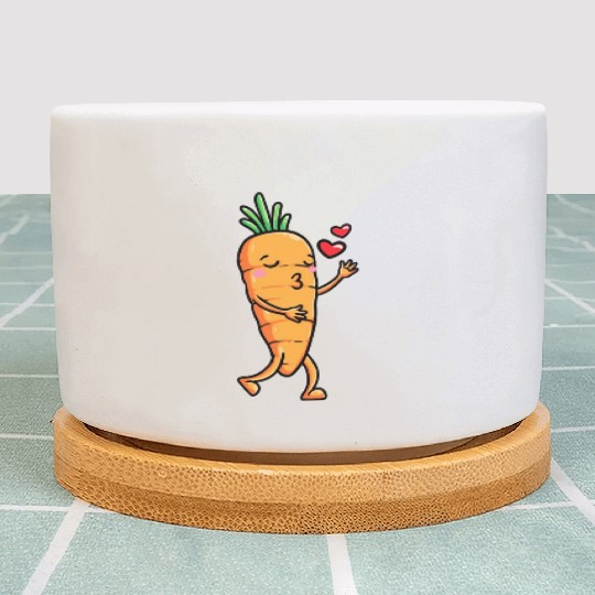 Carrot Emoticon Vegetable Vegan Vegetarian Plant Pots
