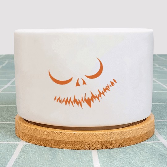 Creepy Jack o Lantern Carved Halloween Pumpkin Plant Pots