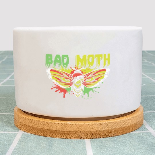 Bad moth | fancy skull colored moth art Plant Pots