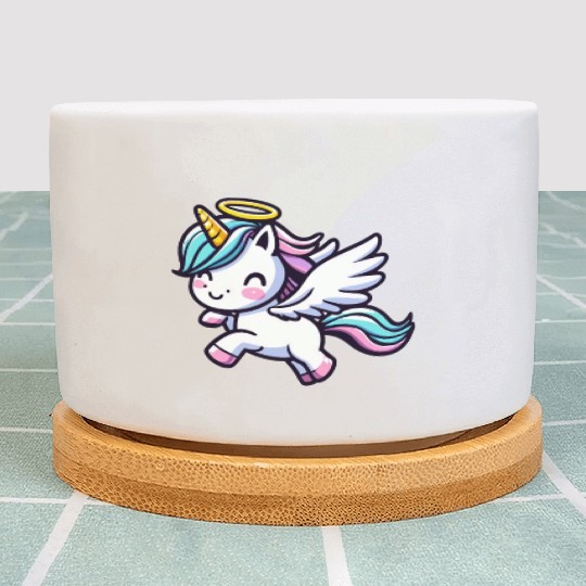 Heavenly Unicorn: Sweet Magic with Angel Wings Plant Pots