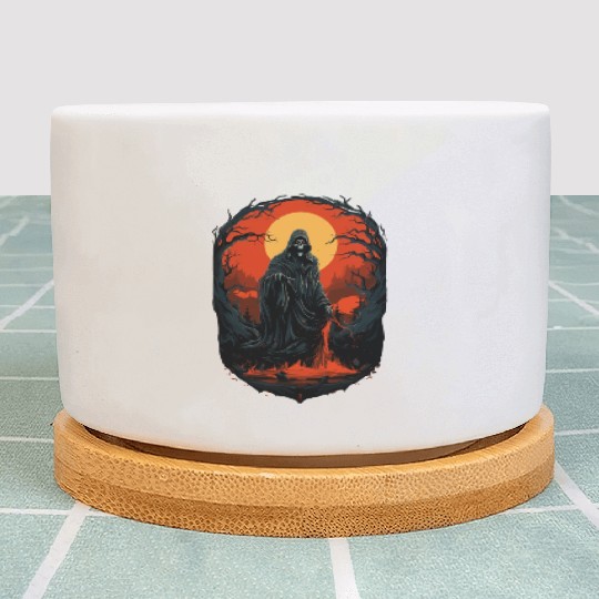 Spooky Halloween Grim Reaper Plant Pots