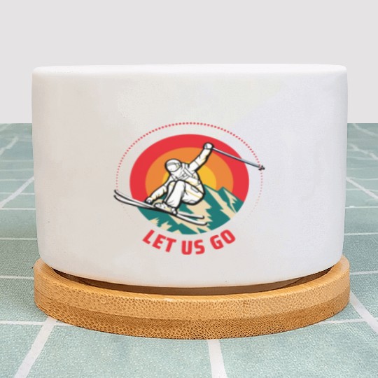 "Winter Wonderland Thrills: Snowboarder's Paradise Plant Pots