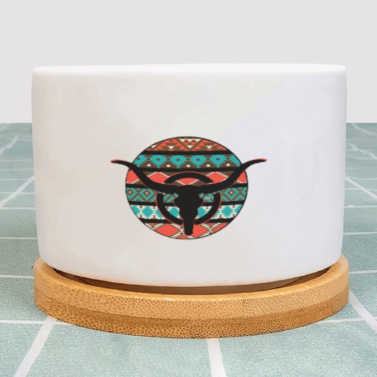 Retro Cow Skull Plant Pots