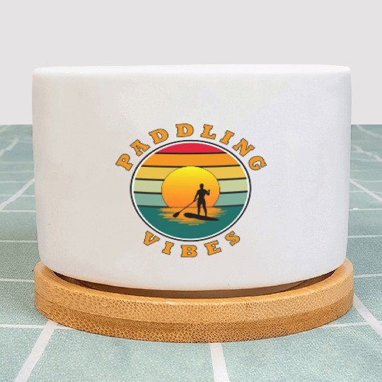 Paddling Vibes – Sun retro - Paddle Boarder Plant Pots