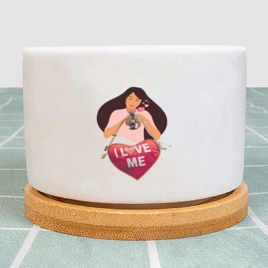 i love me , i heart me Plant Pots , i love myself