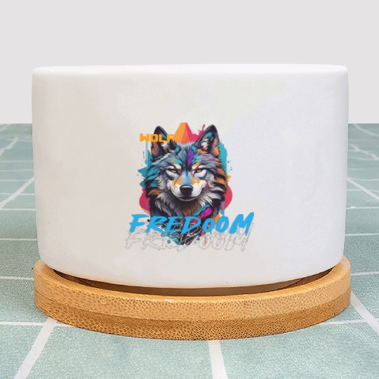 Incredible wolf face street Plant Pots