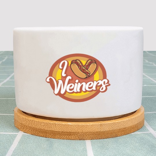 Hotdog Plant Pots, I Love Weiners Heart Hotdogs Cute